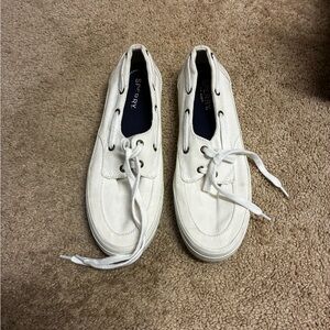 Sperry Men's White Canvas Boat Shoes